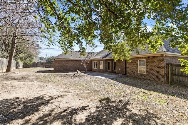 rear view of house with a patio area