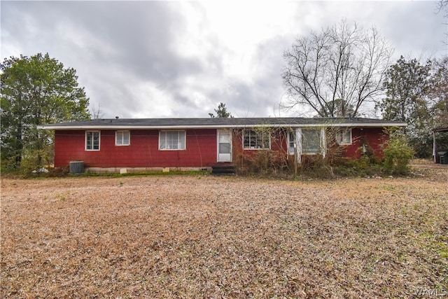 single story home with central AC unit