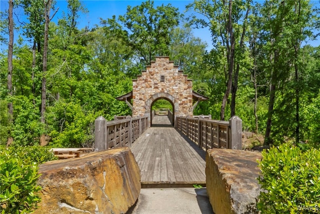 view of home's community with a wooden deck