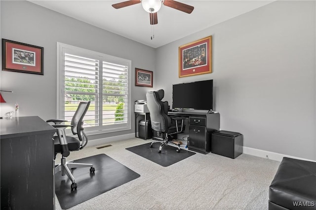 10488 Nicole St, Vance, AL 35490 - office space featuring ceiling fan and carpet flooring