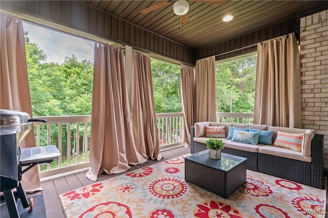 10488 Nicole St, Vance, AL 35490 - sunroom with a ceiling fan and an outdoor hangout area