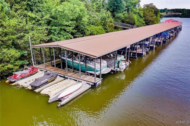 10300 Legacy Ln, Northport, AL 35475 - dock with boat lift, a water view, and a wooded view