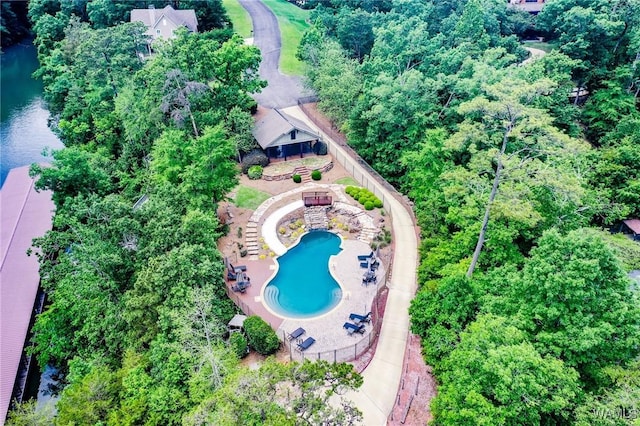 10300 Legacy Ln, Northport, AL 35475 - aerial view of property and surrounding area with a pool and a large body of water