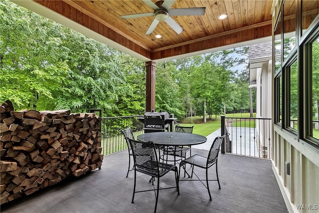 10300 Legacy Ln, Northport, AL 35475 - view of patio / terrace with ceiling fan, outdoor dining space, and area for grilling