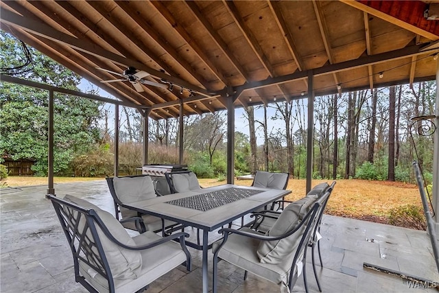 view of patio / terrace with ceiling fan