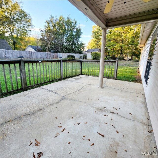 view of patio / terrace with ceiling fan