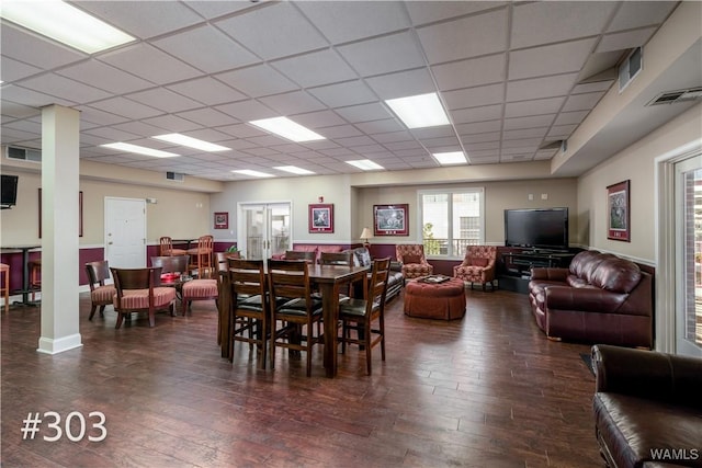 712 Frank Thomas Ave Unit 303, Tuscaloosa, AL 35401 - dining room featuring dark wood finished floors and a paneled ceiling