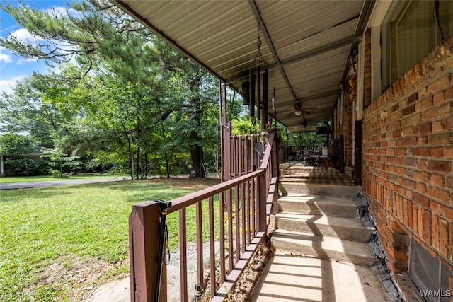 view of patio featuring a porch