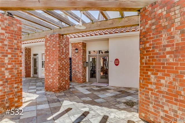 600 13th St E Unit 532, Tuscaloosa, AL 35401 - view of patio / terrace featuring french doors and a pergola