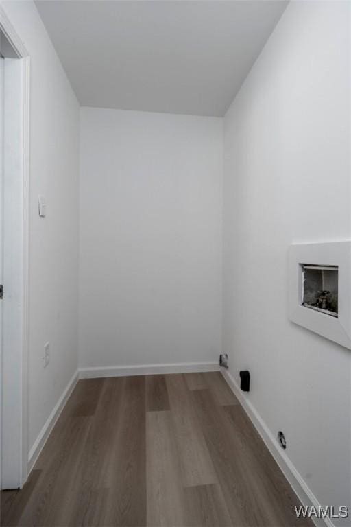 4205 Cloverdale Est, Northport, AL 35473 - washroom with wood finished floors, hookup for a washing machine, and baseboards