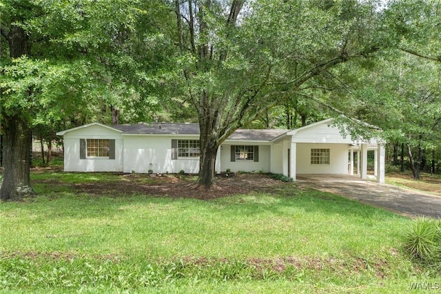 4205 Cloverdale Est, Northport, AL 35473 - single story home featuring asphalt driveway, a carport, and a front lawn