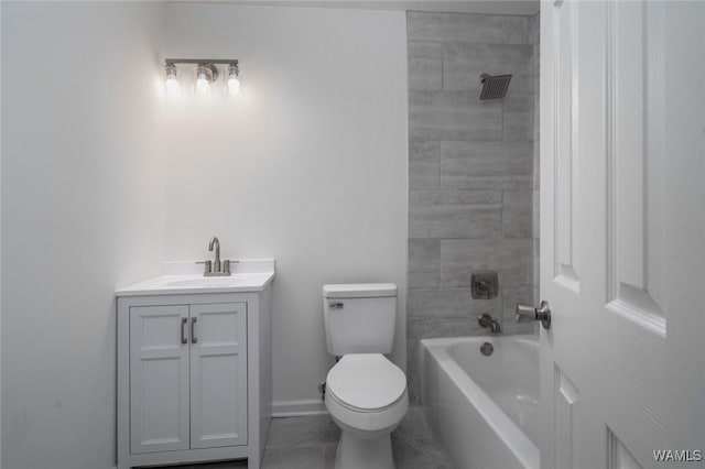 4205 Cloverdale Est, Northport, AL 35473 - bathroom with toilet, vanity, shower / tub combination, and baseboards
