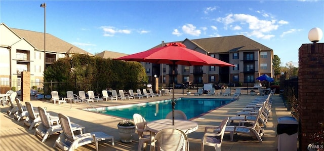 view of pool with a patio