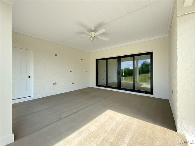 view of patio with ceiling fan