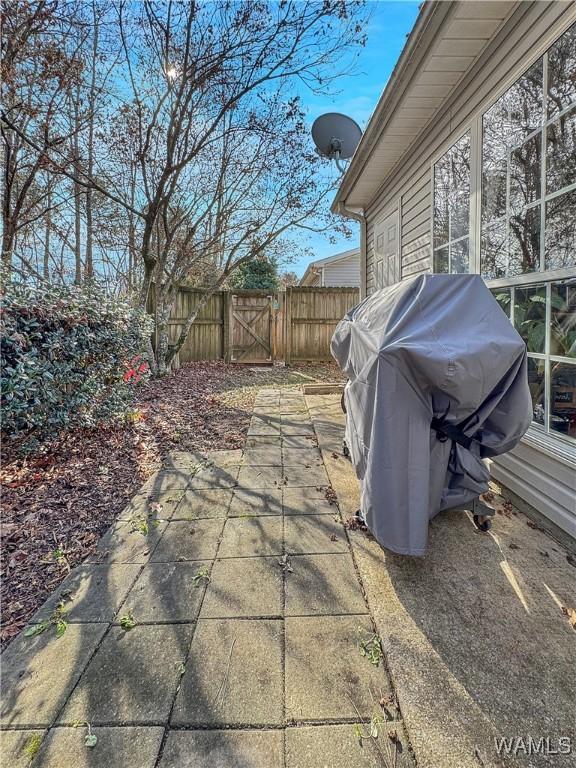 view of patio / terrace featuring a grill