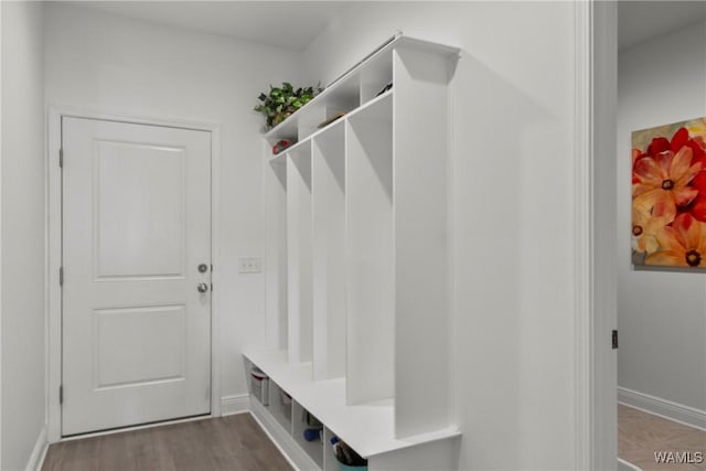 mudroom featuring hardwood / wood-style floors