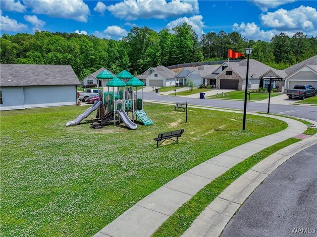 13024 Brookview Way, Northport, AL 35473 - community playground featuring a residential view and a yard