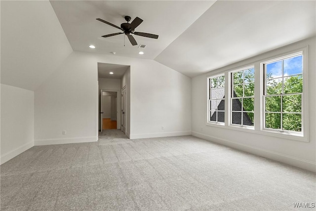 13952 Watercolor Pointe, Northport, AL 35475 - corridor with visible vents, wood finished floors, baseboards, lofted ceiling, and recessed lighting