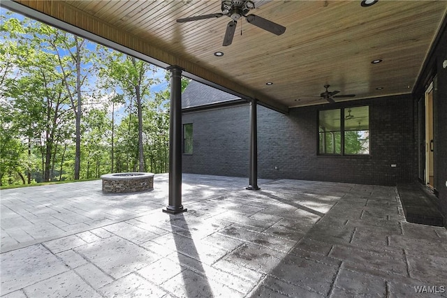 13952 Watercolor Pointe, Northport, AL 35475 - view of patio / terrace featuring a ceiling fan and an outdoor fire pit