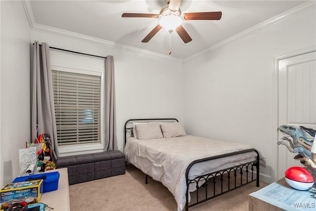 13862 Willow View Ln, Northport, AL 35475 - bedroom featuring ornamental molding, carpet flooring, and ceiling fan