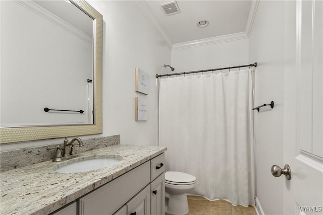 13862 Willow View Ln, Northport, AL 35475 - full bathroom featuring ornamental molding, vanity, and tile patterned flooring