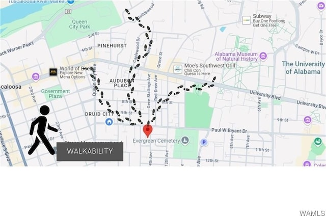 1038 14th Ave Unit B, Tuscaloosa, AL 35401 - map of property location