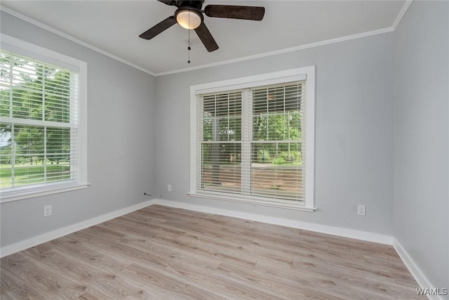 11376 Kings Loop Rd, Tuscaloosa, AL 35405 - unfurnished room with ornamental molding, wood finished floors, and a ceiling fan