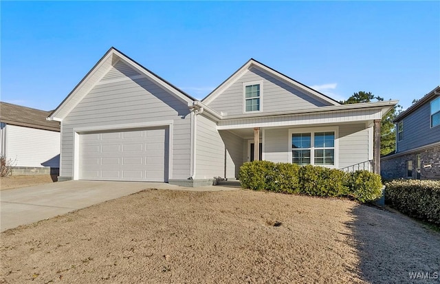 view of front of property featuring a garage