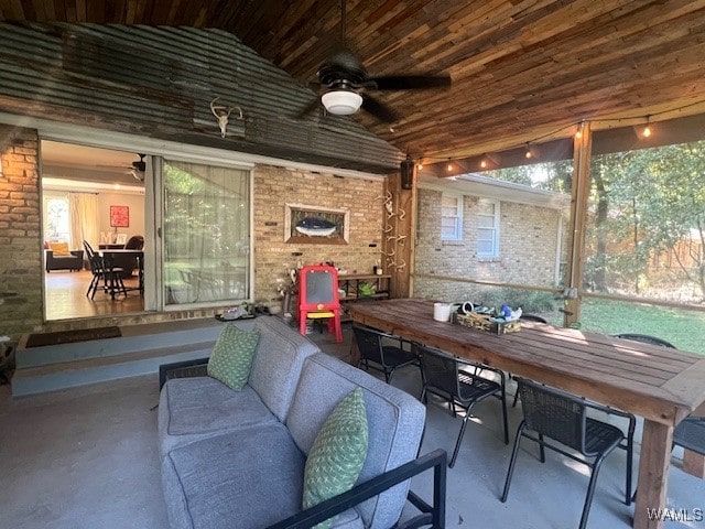 view of patio / terrace with ceiling fan