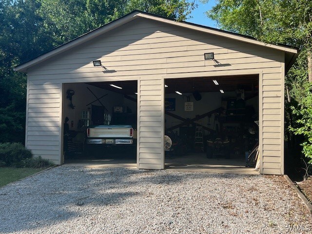 view of garage