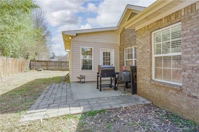 view of patio featuring a fenced backyard