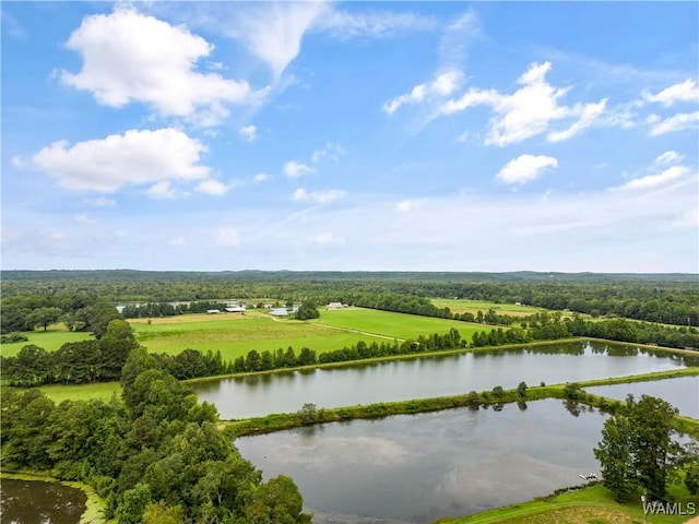 view of water feature with a rural view