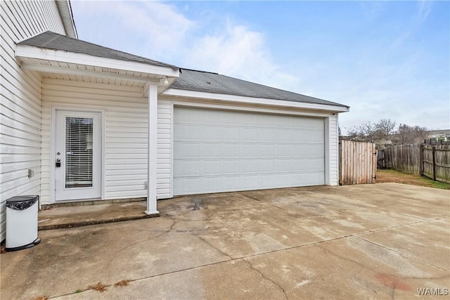 view of garage