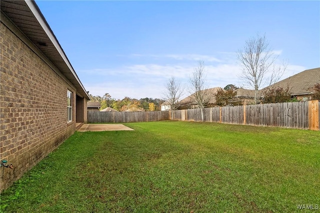 view of yard with a patio