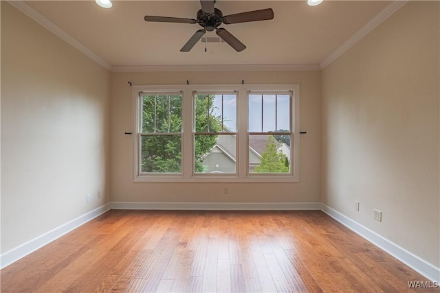 890 Founders St, Tuscaloosa, AL 35406 - spare room with light wood finished floors, ceiling fan, ornamental molding, and recessed lighting