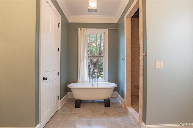 890 Founders St, Tuscaloosa, AL 35406 - full bath featuring crown molding and a freestanding tub