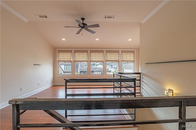 890 Founders St, Tuscaloosa, AL 35406 - dining space featuring a ceiling fan, crown molding, wood finished floors, and recessed lighting