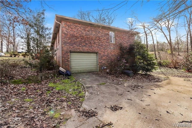 view of home's exterior with a garage