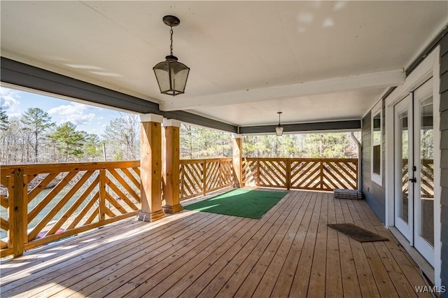 deck featuring french doors