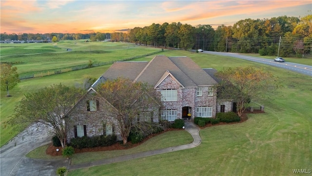 3610 Harbor Ridge Way, Tuscaloosa, AL 35406 - view of front facade with stone siding and a lawn