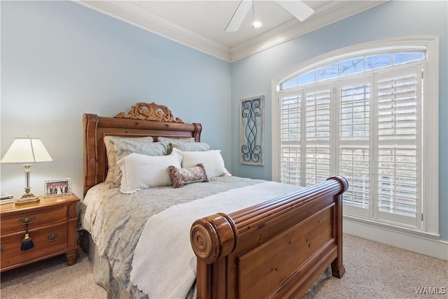 3610 Harbor Ridge Way, Tuscaloosa, AL 35406 - carpeted bedroom featuring crown molding and ceiling fan