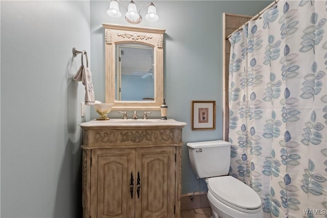 3610 Harbor Ridge Way, Tuscaloosa, AL 35406 - bathroom featuring toilet, vanity, and a shower with shower curtain