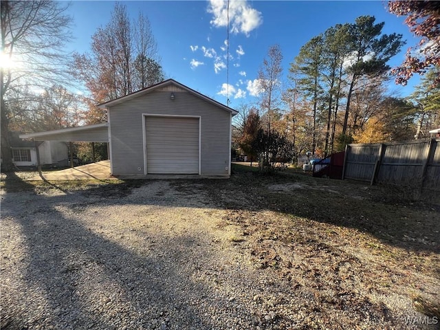 view of garage