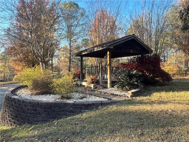 view of yard with a gazebo