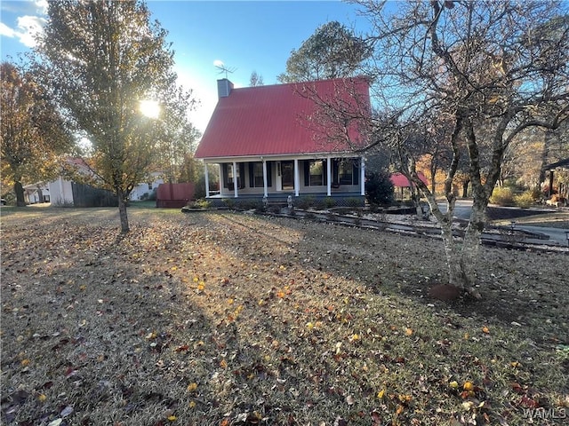 view of new england style home