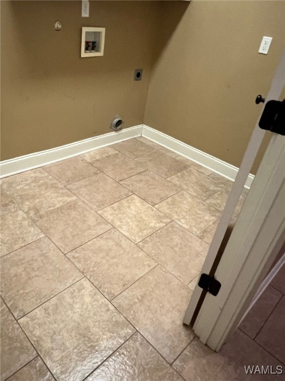 clothes washing area featuring washer hookup and electric dryer hookup