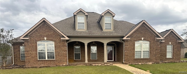 view of front of house with a front lawn