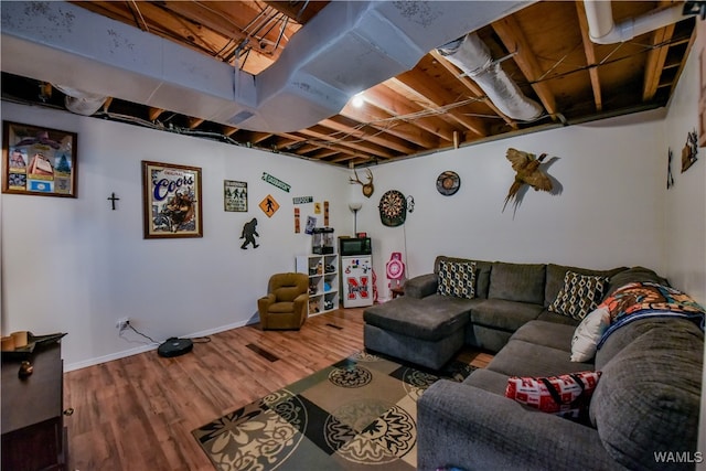 living room featuring hardwood / wood-style floors