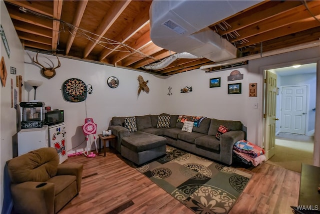 living room featuring hardwood / wood-style flooring