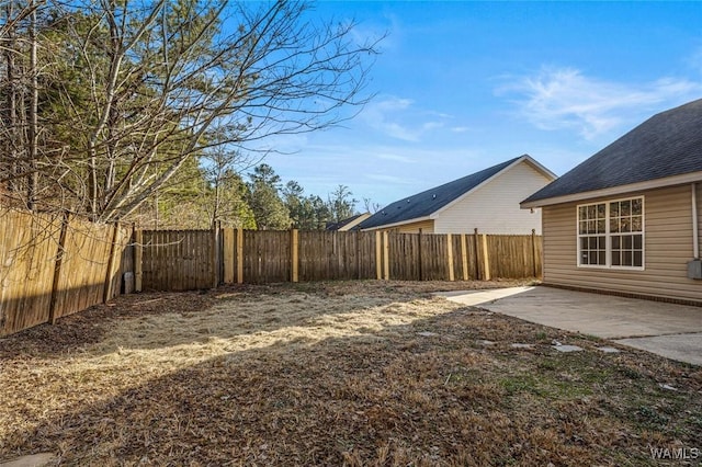 view of yard with a patio